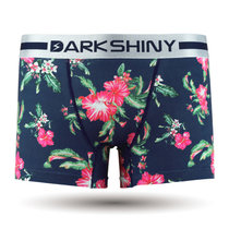 DarkShiny 个性夕颜花卉 商务休闲运动 男式平角内裤「HOOR03」(花色 S)