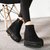 SUNTEK超高坡跟短靴秋冬2021新款少女鞋子绒面内增高马丁靴厚底防水台靴(35 黑色558-A)