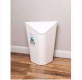 分类垃圾桶家用带盖筒创意北欧卧室客厅厨房厕所摇盖纸篓ins 白色10升JMQ-353