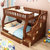 木巴家具 全实木儿童床上下铺木床双层床两层高低床子母床多功能组合带衣柜(1.6米梯柜款C567)