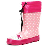 粉色kt猫儿童雨鞋雨靴女童橡胶保暖防滑水鞋 韩国kitty猫雨鞋粉色水套春秋款(带内胆 31码（内长20.6cm）)