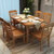 明佳友 餐桌 实木餐桌椅组合 折叠伸缩圆桌 餐桌餐椅套装 饭桌M608(红茶色 单桌/1.38米)