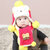 秋冬韩版儿童加绒毛线帽男童女童0-3-6-12个月婴儿围巾2件套宝宝帽子1-2岁(玫红色)