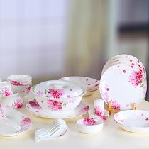 碗碟套装 景德镇陶瓷器韩式56头陶瓷餐具套装家用碗盘
