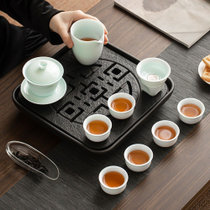 苏氏陶瓷【国美好货】国美真选青陶瓷功夫茶具茶盘GJ0226绿 实用，配置齐全