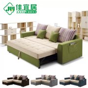 佳宜居布艺沙发小户型多功能沙发床布艺储物沙发 懒人沙发 SF905(绿/米白)