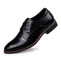 商务皮鞋男士皮鞋圆头中跟系带商务鞋透气舒适k023(黑色 42)
