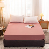 水洗棉磨毛床笠简约纯色单件床罩床单罩防尘套床套1.5/1.8m床垫套保护罩(豆沙)