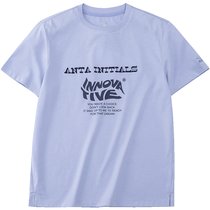 安踏短袖T恤女装2022女士跑步健身服上衣 A58335L蓝色系 跑步休闲运动T恤