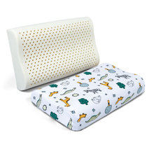 儿童枕头1-2-3-6岁以上幼儿园午睡护颈椎专用小学四季通用乳胶枕(默认 绿色（建议6-18岁）)