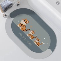 硅藻泥软垫吸水脚垫卫生间门口浴室地垫防滑速干厕所门垫卫浴地毯(45cm*70cm 三只老虎)