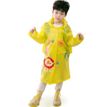 学生儿童雨衣 男女宝宝时尚EVA环保带书包位儿童雨衣(L)(黄色)