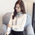 班图诗妮2018春装新款韩版长袖雪纺衫女立领细带雪纺长袖打底衬衫(白色 XXL)