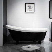人造石浴缸 小户型家用舒适一体式浴缸薄边独立式 卫生间浴缸 酒店民宿椭圆型浴缸