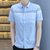 夏季男装短袖休闲商务男士衬衫1000-235(蓝色 2XL)