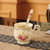 欧式陶瓷咖啡杯子高档精致杯具套装英式下午花茶家用小奢华优雅。(浪漫花海单杯子(带勺)-C87 默认版本)