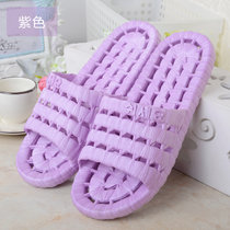 浴室拖鞋 防滑情侣室内塑料家用洞洞拖鞋 按摩时尚家居拖鞋(紫色)