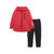 巴拉巴拉儿童套装男童秋装2018新款两件套中大童连帽外套休闲裤子(175cm 中国红)
