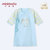 小米米minimoto婴儿宝宝棉睡衣和尚服睡袍浴衣(粉蓝色 59cm（0-6个月）)