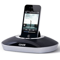 酷克斯（COOX) M1 苹果音响 （播放 ipod/iphone音乐 收音功能 闹钟功能）（黑色）