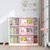 儿童书架绘本架实木幼儿园宝宝收纳置物架落地书柜玩具收纳柜家用(3层120粉色)
