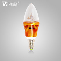 汉斯威诺 LED灯泡节能灯泡拉尾小螺口E14尖泡HS404001(3W白光银色)