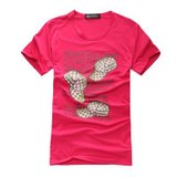 EAIBOSSCAN 春装休闲时尚短袖T恤 T130026(梅红 L)
