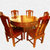 红木家具1.2米红木圆桌实木饭桌一桌六椅组合非洲酸枝木(其他 1.38米八椅)