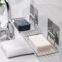 双层沥水香皂盒强力吸盘壁挂式创意卫生间浴室免打孔肥皂盒置物架(SQ-5126 两个装(不锈钢款))