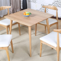 恒兴达 纯白橡木方桌  北欧日系纯实木餐桌饭桌 正方形(定制胡桃色600mm 单餐桌)