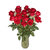 昆明润樟鲜花批发粉佳人玫瑰（10枝）起订家庭居室商务瓶插鲜花(红玫瑰)