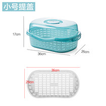 放碗筷收纳盒带盖碗架沥水置物架厨房台面碗柜用品家用大全碗碟架(小号蓝色款 默认版本)