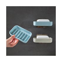 浴室香皂肥皂盒 免打孔壁挂式沥水香皂肥皂置物架 洗衣皂香皂架子(蓝 色)