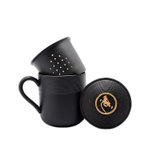 陆宝陶瓷茶具金猴盖杯(黑色) 国美超市甄选