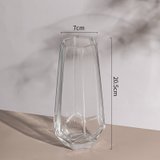 北欧简约创意玻璃花瓶透明水养插花瓶鲜花玫瑰百合花客厅摆件网红(透明小号【精致款】 中等)