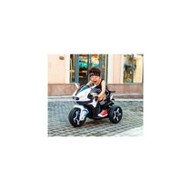 新款儿童电动摩托车可坐人宝宝三轮车男女小孩玩具车电瓶童车(白色（请修改）)