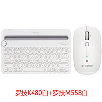 Logitech/罗技 K480无线蓝牙键盘鼠标套装 键鼠套件搭配M558/M337(白色 K480蓝牙套装)