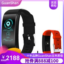 GuanShan智能运动手环男测心率血压彩屏运动手表手环女适用小米4华为oppo(黑色+红色替换表带)
