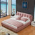 左右布床 仿真丝布艺床 双人床 床垫 北欧卧室组合 DR038(粉色单床+023床垫 1.5*2米)第2张高清大图
