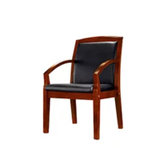 阁瑞馨大软包办公椅会议椅环保皮(黑色 ZMD-003)