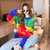 针织衫女潮牌2022春季新款韩版甜美彩虹条纹圆领套头撞色毛衣女8239(绿色 均码)