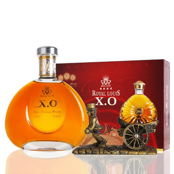 购酒网 法国进口洋酒 皇家路易白兰地 xo 红色天地盖 700ml 50ml