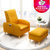 一米色彩 沙发懒人沙发创意多功能单人沙发北欧简约可调节客厅小户型布艺沙发(明黄色 标准款-单人位（无USB充电）)