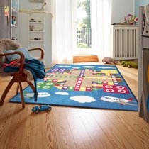 艾虎婴儿卧室客厅爬爬垫 儿童宝宝卧室爬行游戏地毯(玩具车2辆+赛车地毯 100*155cm)