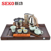 新功SEKO 鸡翅木全自动茶盘四合一茶具套装整块实木功夫茶具 F168 不锈钢水壶全自动茶盘