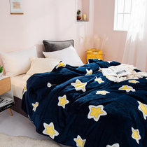 芳登(Fount) 保暖法兰绒毛毯绒毯子 床上用品印花空调毯多功能盖毯床单(星星)