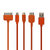 加利加 一拖四长数据线 充电线(1.2米) 适用于安卓micro usb接口/苹果iPhone4s/5s (橙色)