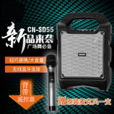 飞利浦SD55/93 户外广场舞便携式拉杆音响移动蓝牙音箱无线话筒K歌(黑色 默认值（请修改）)