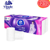维达（Vinda) 卷纸 棉韧系列 4层压花120g无芯卫生纸*12卷 母婴可用(1提12卷)
