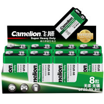 飞狮（Camelion）碳性电池 干电池 6F22/9V/9伏 电池 8节 遥控玩具/烟雾报警器/万用表